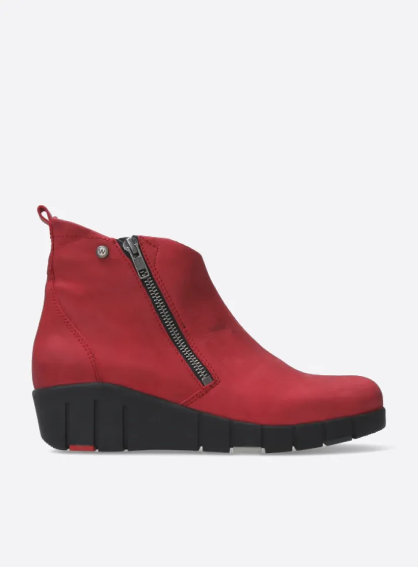 Wolky Phoenix HV - donkerrood nubuck<DAMES Herfst/Winter|Enkellaarsjes