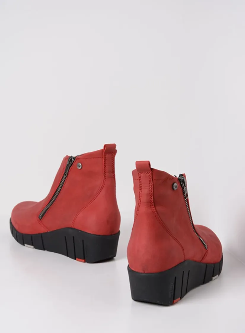 Wolky Phoenix HV - donkerrood nubuck<DAMES Herfst/Winter|Enkellaarsjes