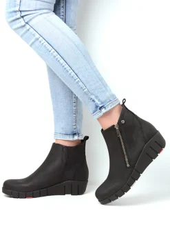 Wolky Phoenix HV - zwart nubuck<DAMES Herfst/Winter|Enkellaarsjes