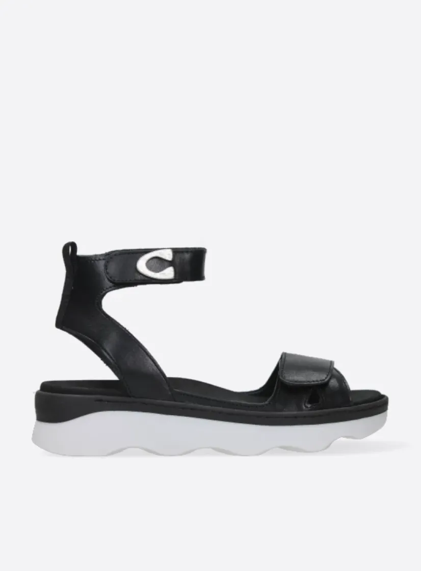 Wolky Plata - zwart/wit leer<DAMES Sandalen