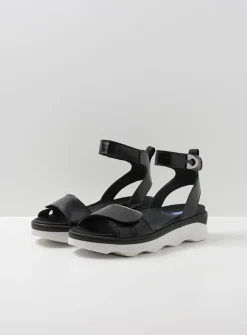 Wolky Plata - zwart/wit leer<DAMES Sandalen