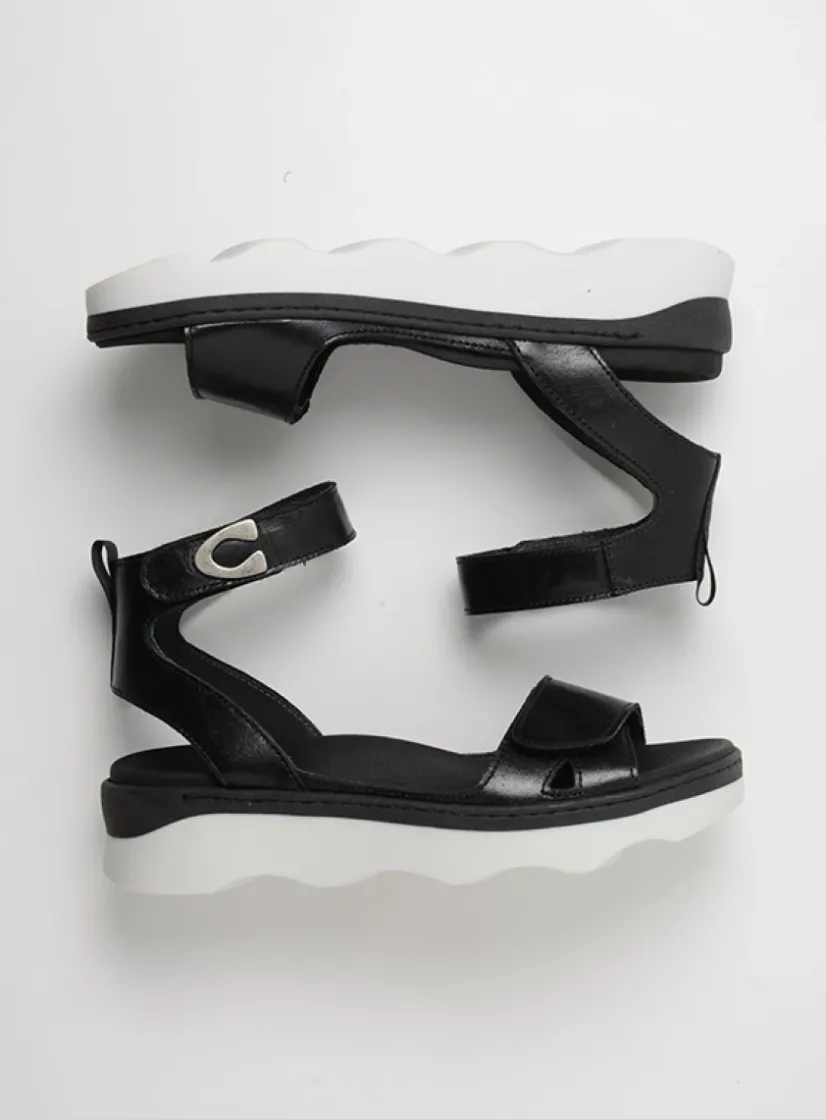 Wolky Plata - zwart/wit leer<DAMES Sandalen