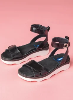 Wolky Plata - zwart/wit leer<DAMES Sandalen