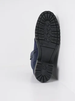 Wolky Quinta F2F - blauw nubuck<DAMES Veterlaarzen|Halfhoge Laarzen