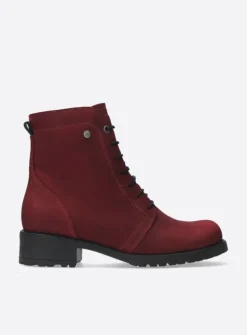 Wolky Quinta F2F - bordeauxrood nubuck<DAMES Veterlaarzen|Herfst/Winter
