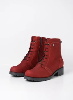 Wolky Quinta F2F - bordeauxrood nubuck<DAMES Veterlaarzen|Herfst/Winter