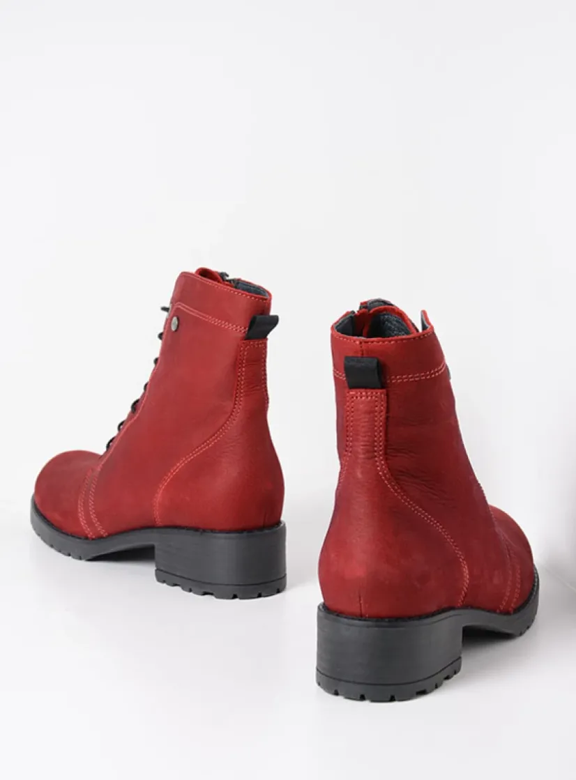 Wolky Quinta F2F - bordeauxrood nubuck<DAMES Veterlaarzen|Herfst/Winter