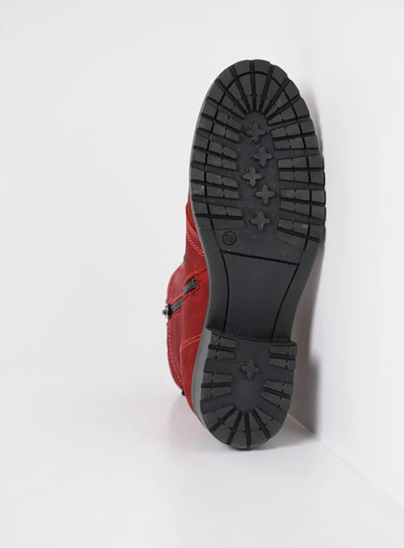 Wolky Quinta F2F - bordeauxrood nubuck<DAMES Veterlaarzen|Herfst/Winter