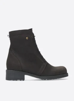 Wolky Quinta F2F - bruin nubuck<DAMES Veterlaarzen|Halfhoge Laarzen