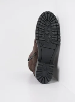 Wolky Quinta F2F - bruin nubuck<DAMES Veterlaarzen|Halfhoge Laarzen