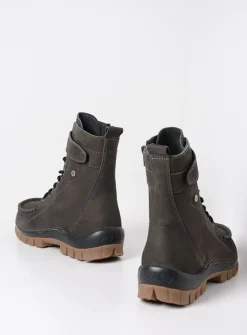 Wolky Reach - asfalt nubuck<DAMES Hoge Veterschoenen|Veterlaarzen