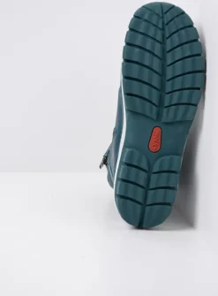 Wolky Reach - petrol leer<DAMES Hoge Veterschoenen|Veterlaarzen