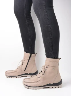 Wolky Reach - safari nubuck<DAMES Hoge Veterschoenen|Veterlaarzen