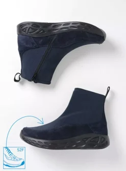 Wolky Rebound S2F - blauw stretch suede<DAMES Wandelschoenen|Sneakers
