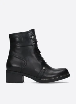 Wolky Red Deer - zwart leer<DAMES Veterlaarzen|Herfst/Winter