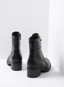 Wolky Red Deer - zwart leer<DAMES Veterlaarzen|Herfst/Winter