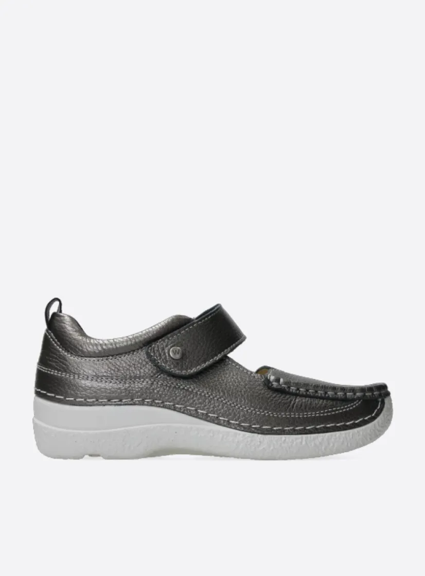 Wolky Roll Combi - antraciet leer<DAMES Herfst/Winter|Bandschoenen