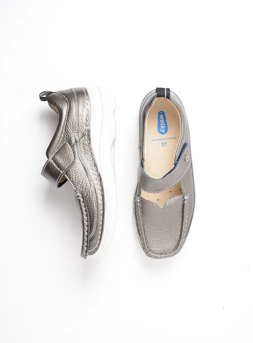Wolky Roll Combi - antraciet leer<DAMES Herfst/Winter|Bandschoenen