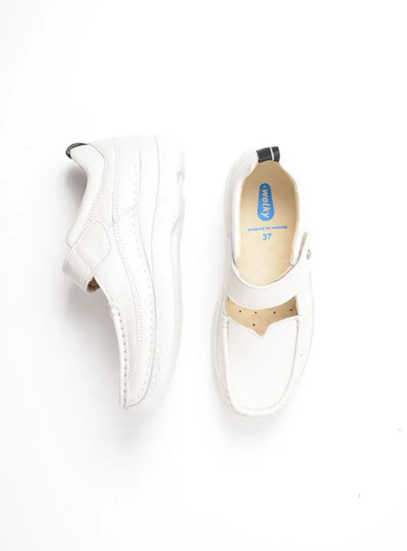 Wolky Roll Combi - creme wit leer<DAMES Herfst/Winter|Bandschoenen