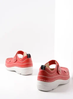 Wolky Roll Combi - rood leer<DAMES Herfst/Winter|Bandschoenen
