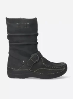 Wolky Roll Jacky - asfalt nubuck<DAMES Halfhoge Laarzen|Herfst/Winter