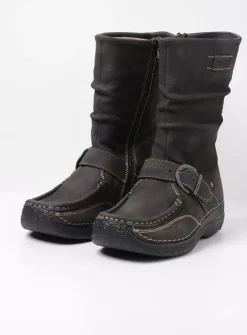Wolky Roll Jacky - asfalt nubuck<DAMES Halfhoge Laarzen|Herfst/Winter
