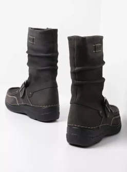 Wolky Roll Jacky - asfalt nubuck<DAMES Halfhoge Laarzen|Herfst/Winter
