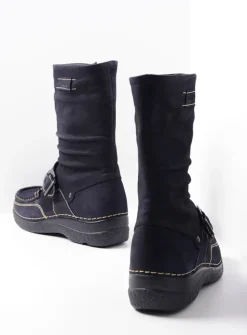 Wolky Roll Jacky - blauw nubuck<DAMES Halfhoge Laarzen|Herfst/Winter