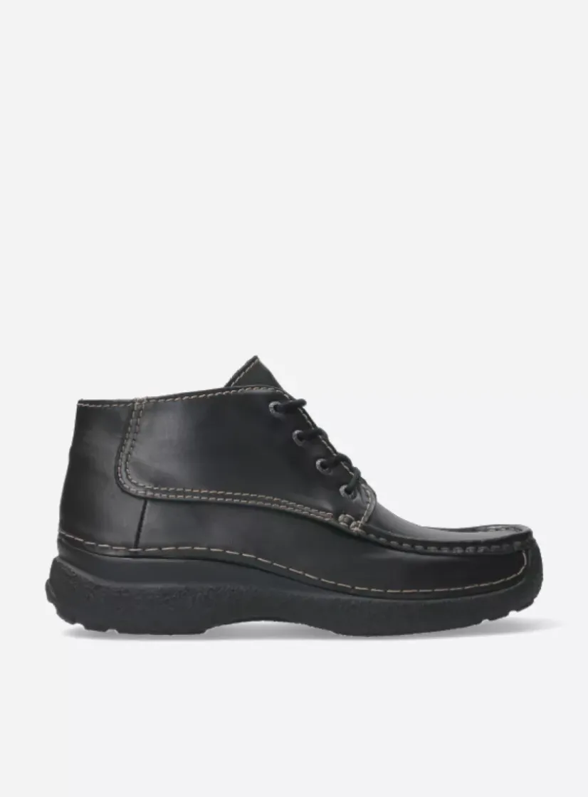 Wolky Roll Moc Men - zwart leer<Heren Veterschoenen Heren|Comfortschoenen Heren