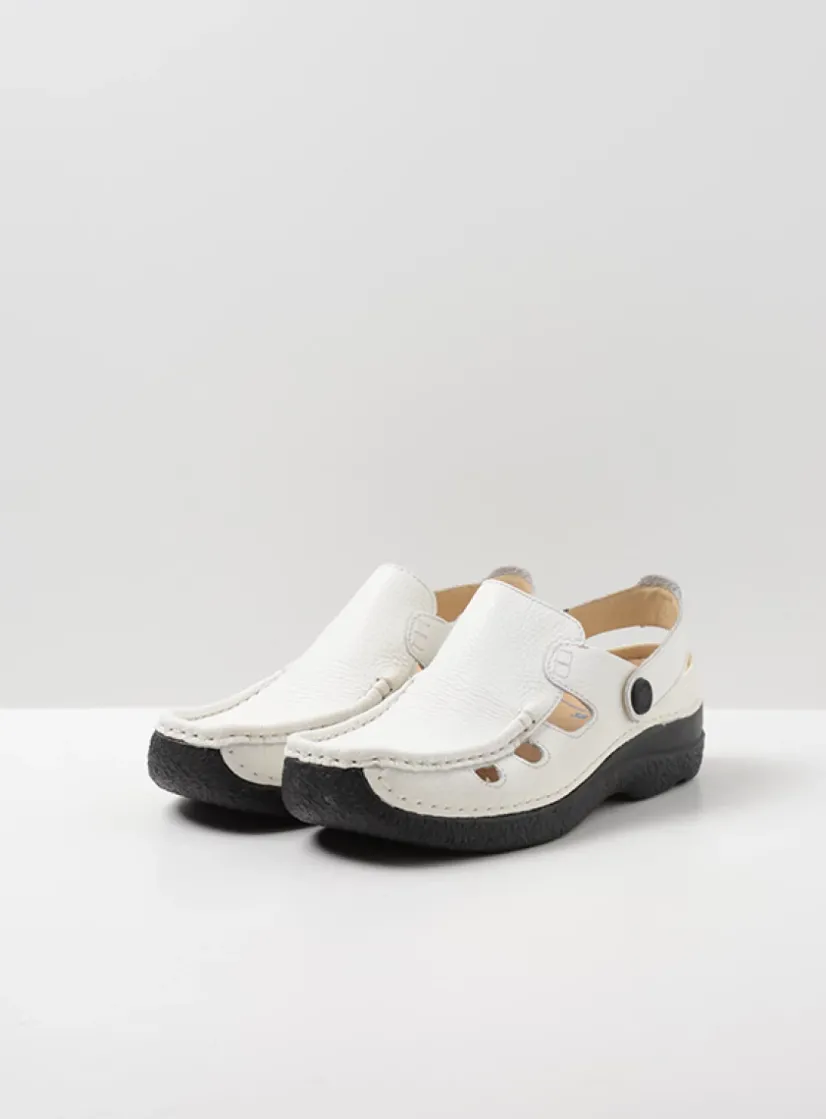 Wolky Roll Multi - wit leer<DAMES Slippers|Klompen