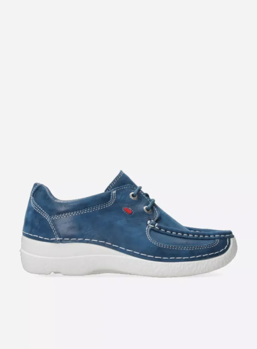 Wolky Roll Shoe - blauw effectleer<DAMES Lage Veterschoenen