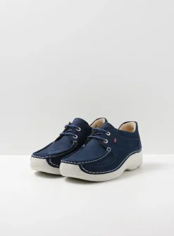 Wolky Roll Shoe - denim nubuck<DAMES Lage Veterschoenen