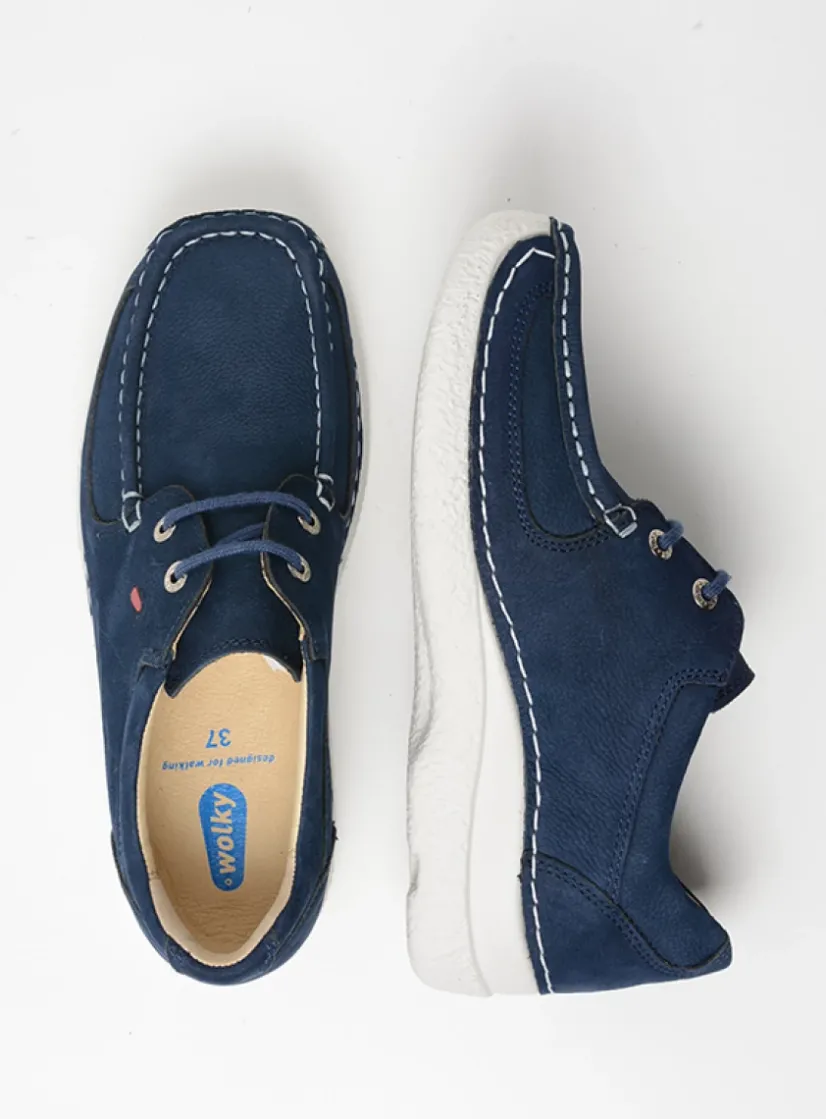 Wolky Roll Shoe - denim nubuck<DAMES Lage Veterschoenen