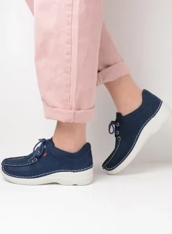 Wolky Roll Shoe - denim nubuck<DAMES Lage Veterschoenen