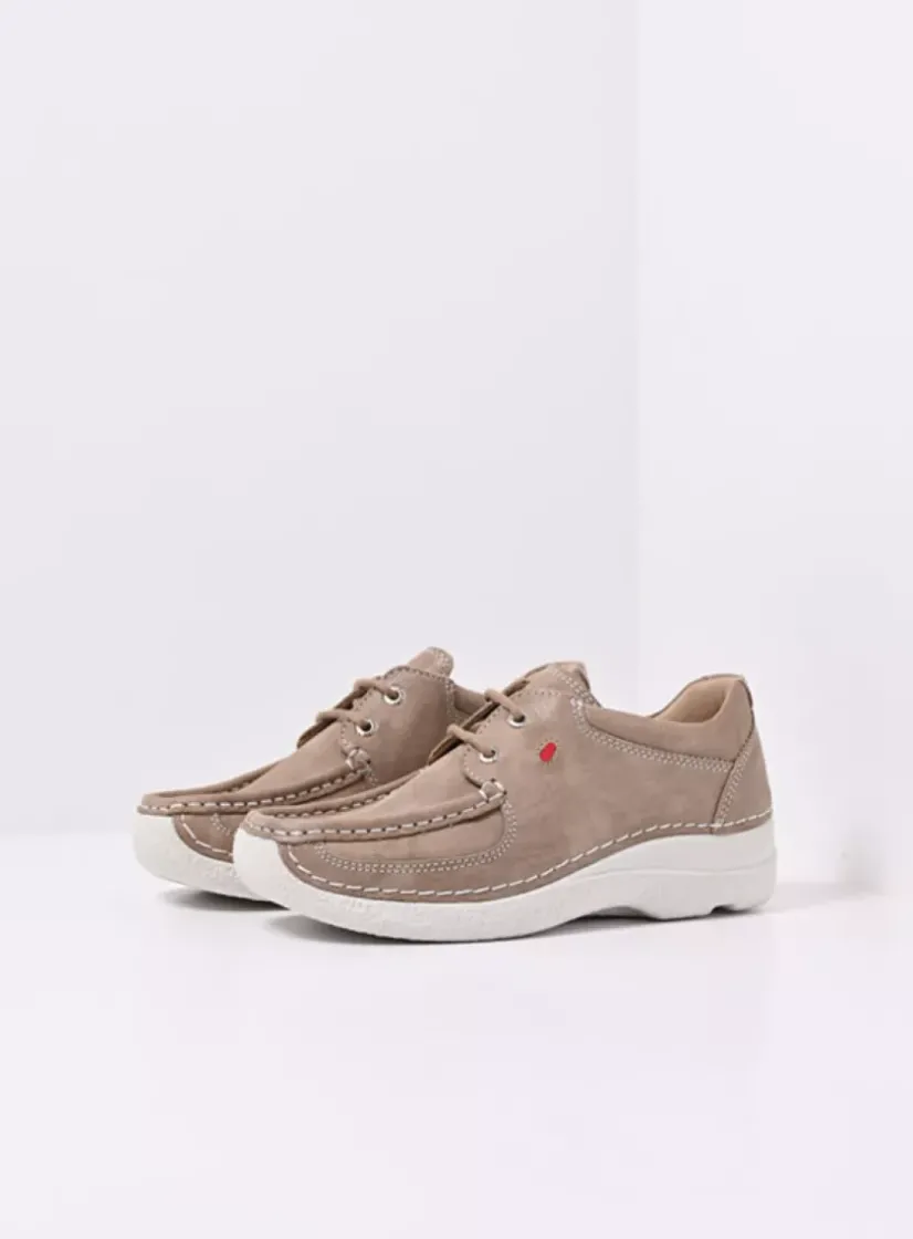 Wolky Roll Shoe - safari effectleer<DAMES Lage Veterschoenen