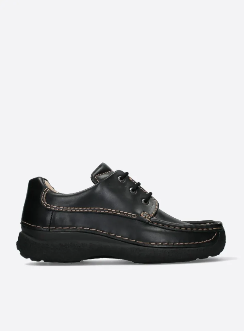 Wolky Roll Shoe Men - zwart leer<Heren Veterschoenen Heren|Comfortschoenen Heren