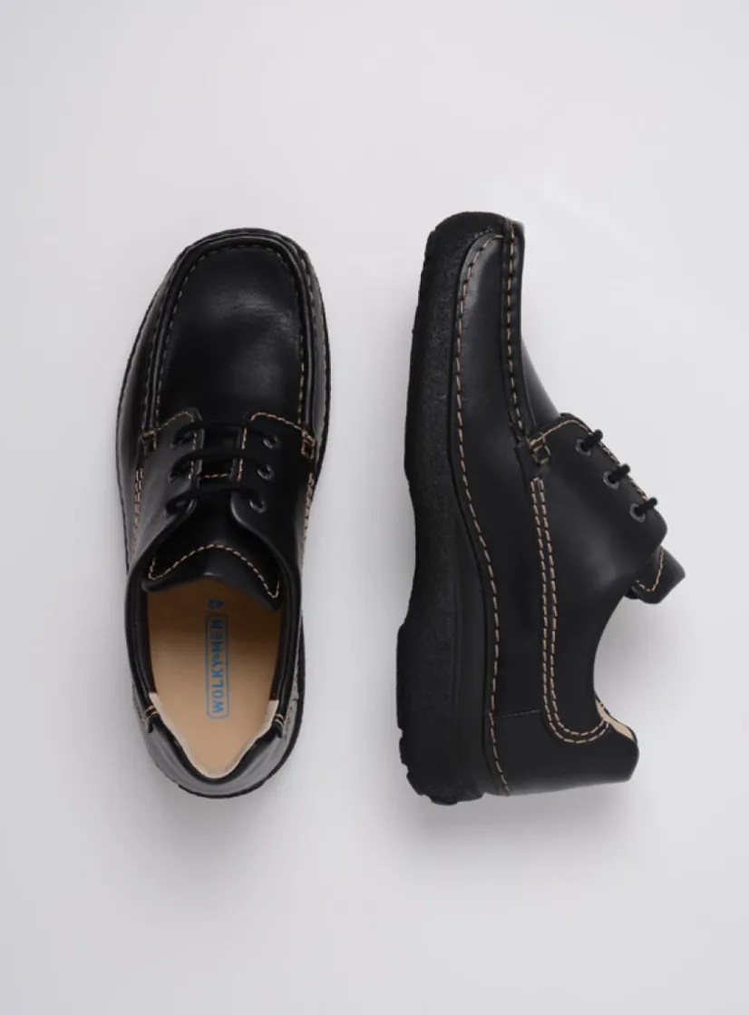 Wolky Roll Shoe Men - zwart leer<Heren Veterschoenen Heren|Comfortschoenen Heren