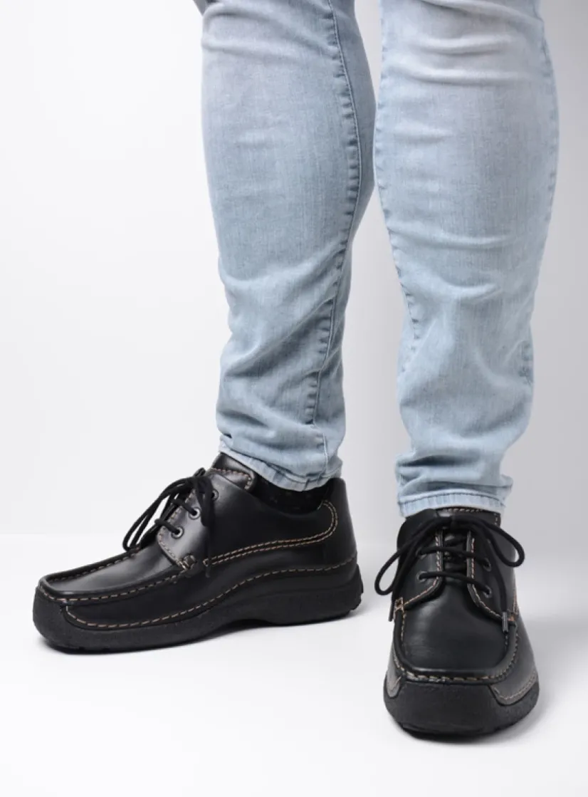 Wolky Roll Shoe Men - zwart leer<Heren Veterschoenen Heren|Comfortschoenen Heren