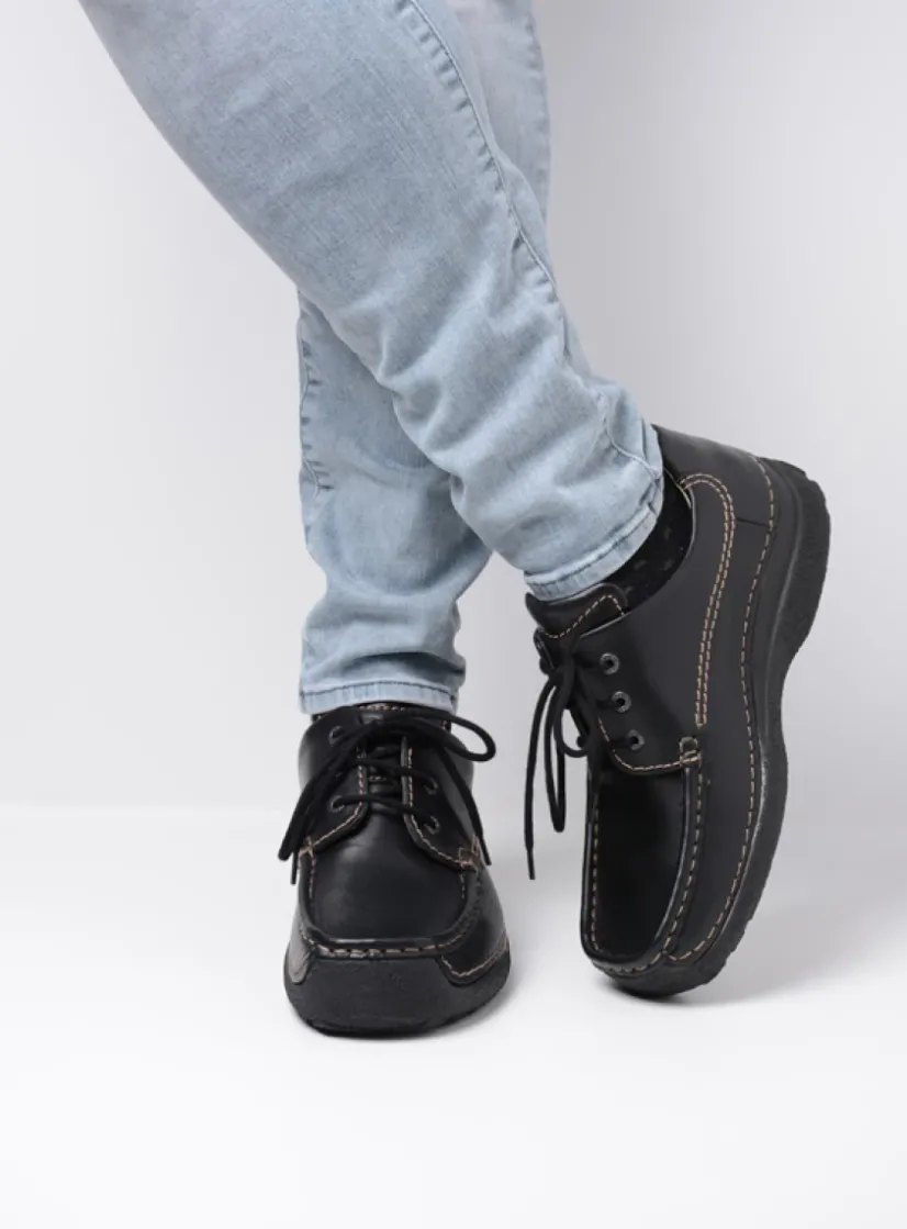 Wolky Roll Shoe Men - zwart leer<Heren Veterschoenen Heren|Comfortschoenen Heren