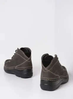 Wolky Roll Shoot - asfalt nubuck<DAMES Hoge Veterschoenen|Herfst/Winter