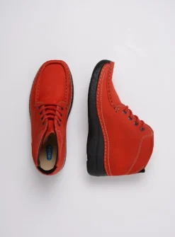 Wolky Roll Shoot - donkerrood nubuck<DAMES Hoge Veterschoenen|Herfst/Winter