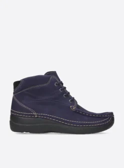 Wolky Roll Shoot - paars nubuck<DAMES Hoge Veterschoenen|Herfst/Winter