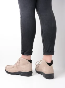 Wolky Roll Shoot - safari nubuck<DAMES Hoge Veterschoenen|Herfst/Winter