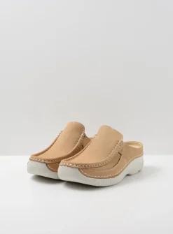 Wolky Roll Slide - beige nubuck<DAMES Slippers|Klompen