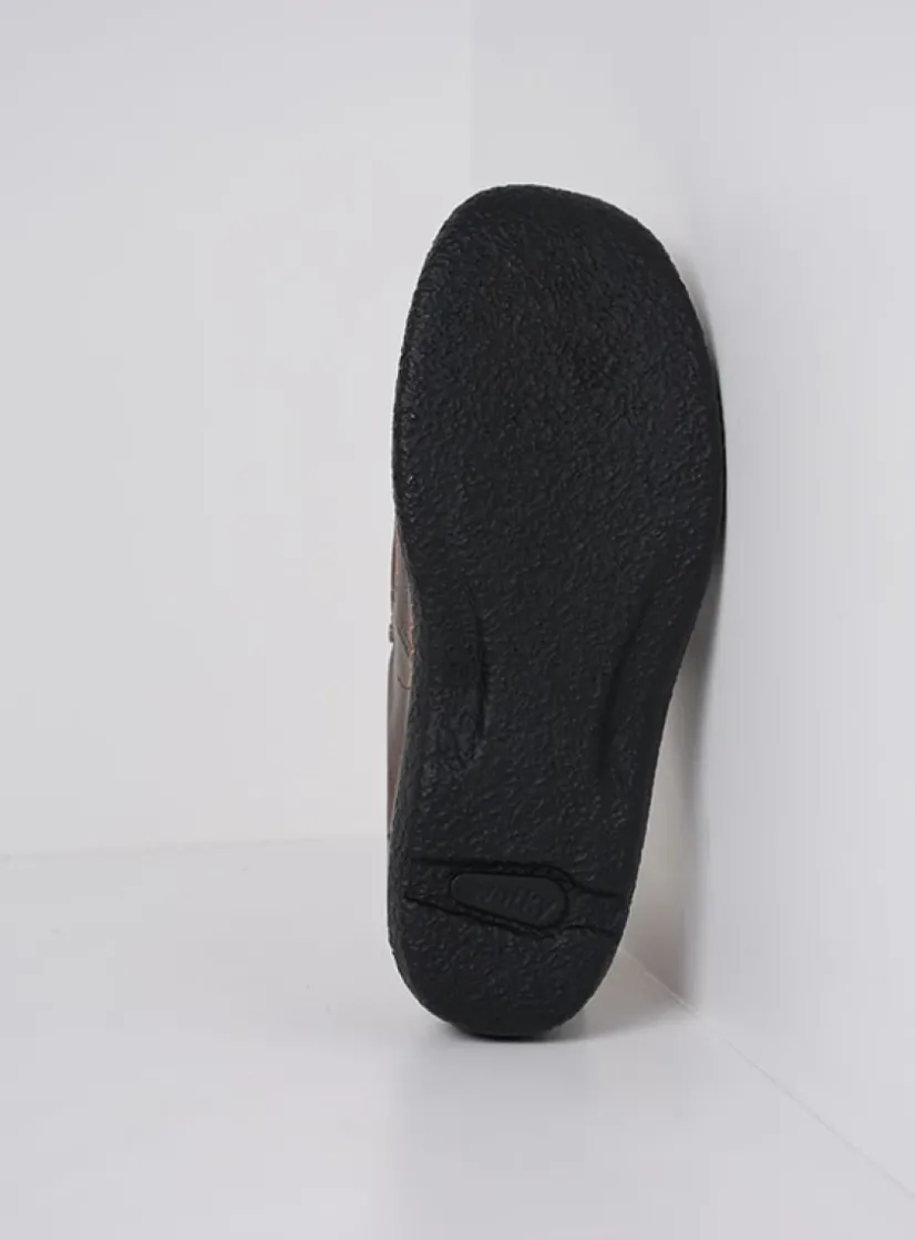 Wolky Roll Slide - brons geprint leer<DAMES Slippers|Klompen
