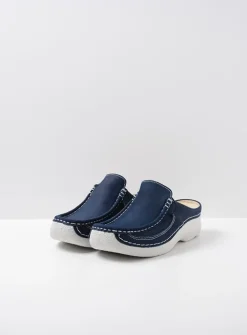 Wolky Roll Slide - denim nubuck<DAMES Slippers|Klompen