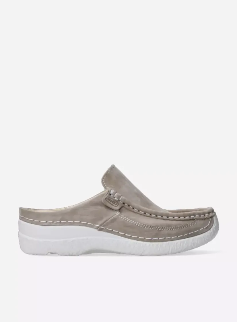 Wolky Roll Slide - safari effectleer<DAMES Slippers|Klompen