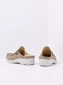 Wolky Roll Slide - safari effectleer<DAMES Slippers|Klompen