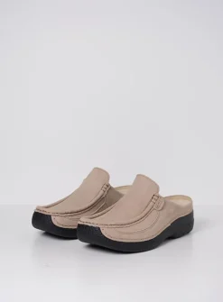 Wolky Roll Slide - safari nubuck<DAMES Slippers|Klompen
