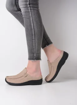 Wolky Roll Slide - safari nubuck<DAMES Slippers|Klompen